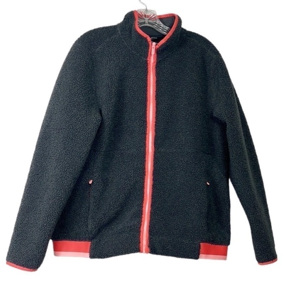 Under Armour Golf Jacket Women's Size L Gray Peach Fleece Zip Pockets Heavy Pile - Picture 1 of 14